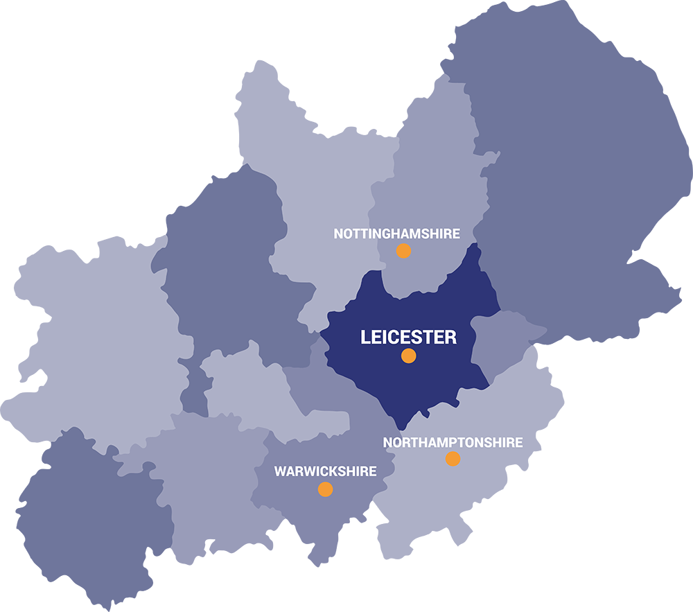 Map of Leicester